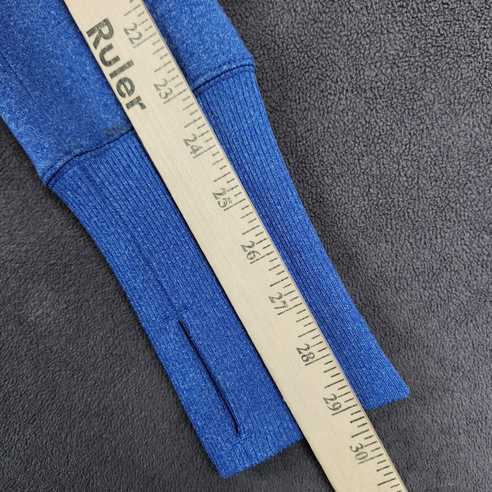 Alo Yoga Full Zip Hoodie Womens Small Blue Heather Thumbhole Athletic Jacket - Picture 6 of 7